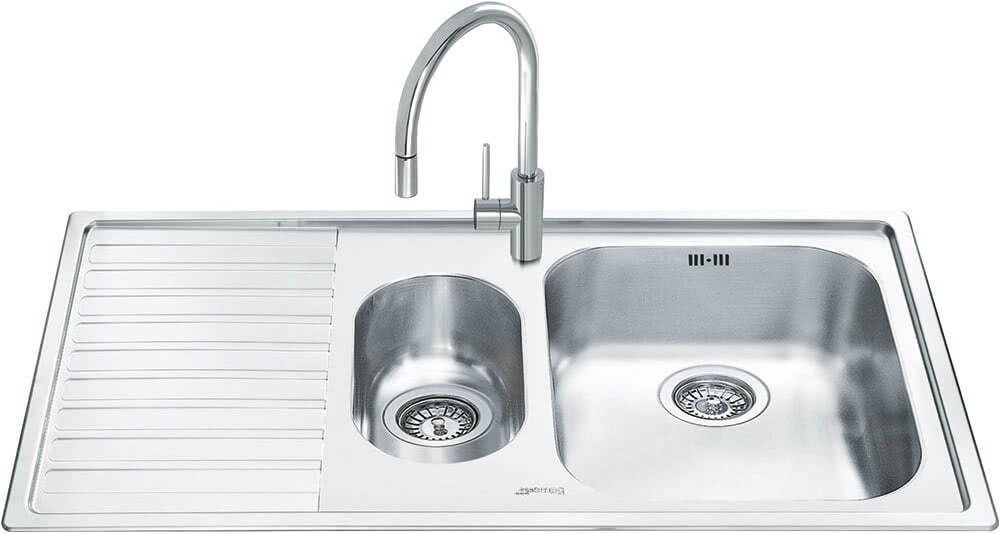 Мойка Smeg LM102S-2 из нержавеющей стали, микродекор