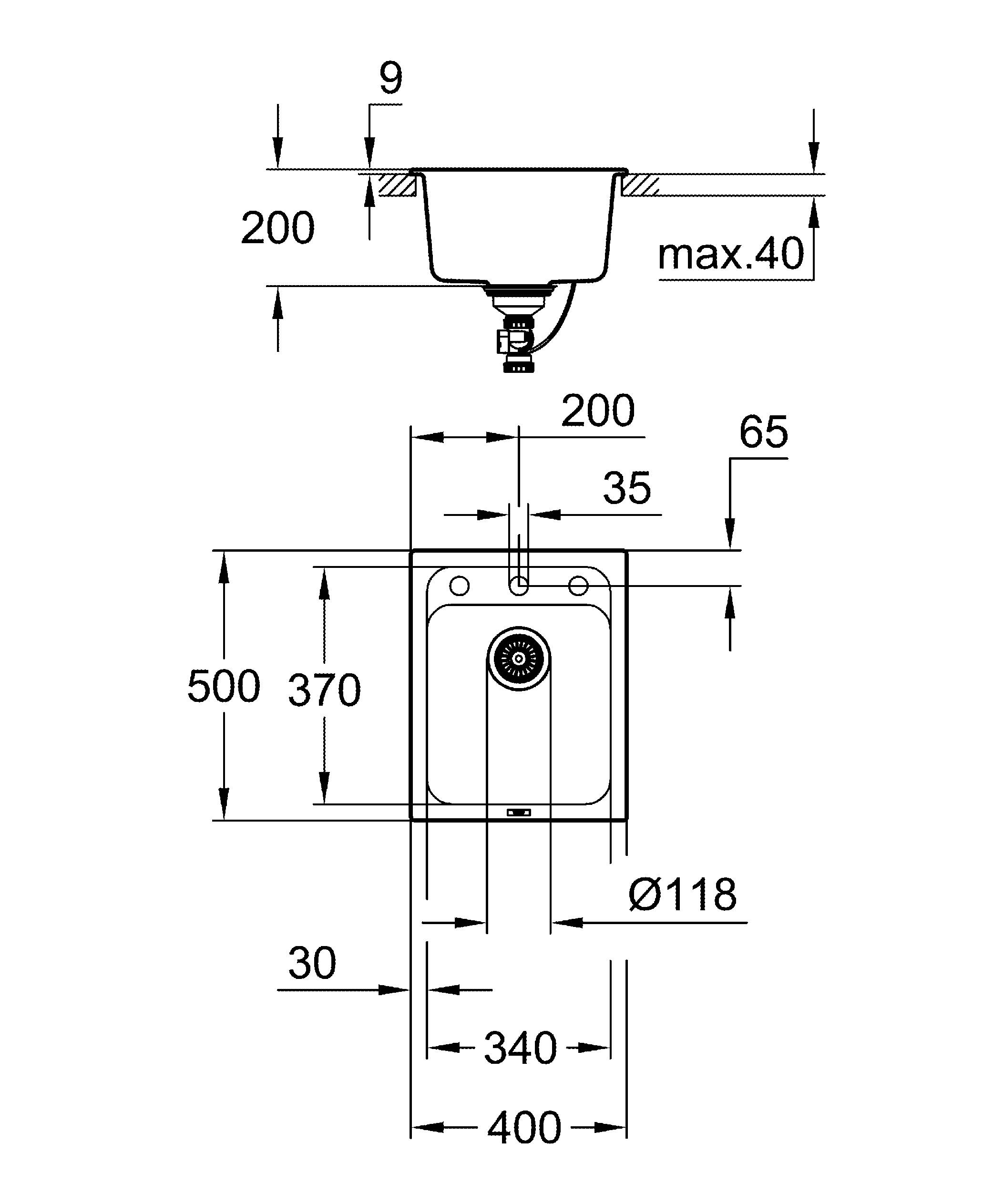Мойка для кухни Grohe K700, серый гранит (31650AT0)
