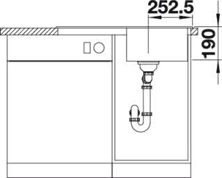 Кухонная мойка Blanco LEGRA 45 S Silgranit антрацит стоп-вентиль 522201
