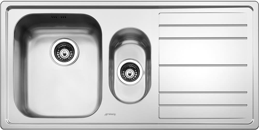 Мойка Smeg LE102D-2 из нержавеющей стали, матовая (крыло справа)