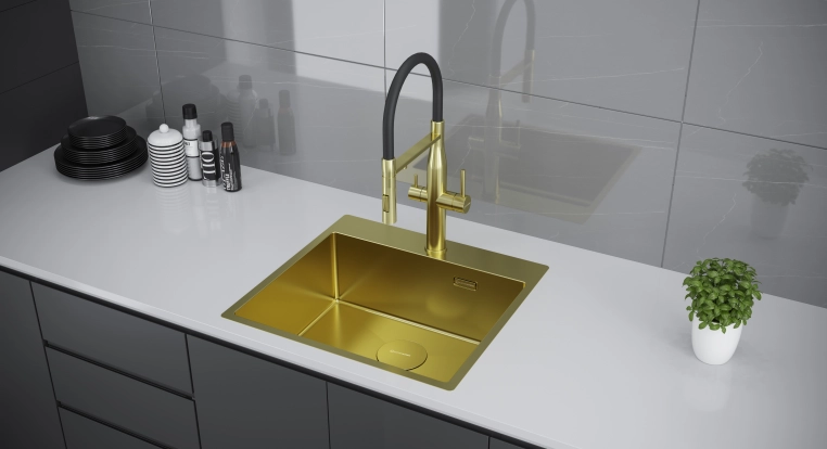 Кухонная мойка Kuchenstern WERK 60 золото 507GL50