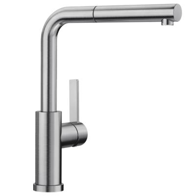 Смеситель для кухни Blanco LANORA-S-F монтаж перед окном, выдвижной шланг, однорычажный, нержавеющая сталь 526180