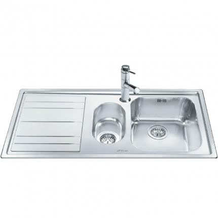 Мойка Smeg LE102S-2 из нержавеющей стали, матовая (крыло слева)