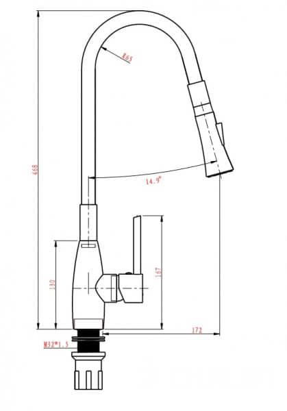 Смеситель для кухни с гибким изливом Oulin OL-8022