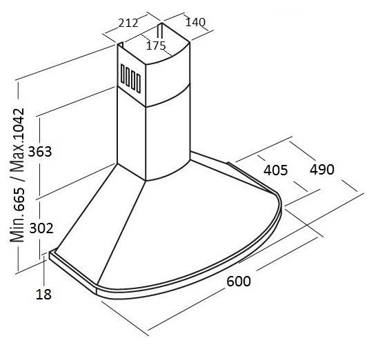 Каминная вытяжка Kuppersberg BONA 60 W Bronze