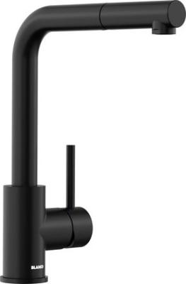 Смеситель для кухни Blanco MILA-S однорычажный с выдвижным шлангом, черный матовый 526779