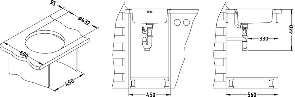 Мойка для кухни Alveus Form 10 (Satin) слив 90