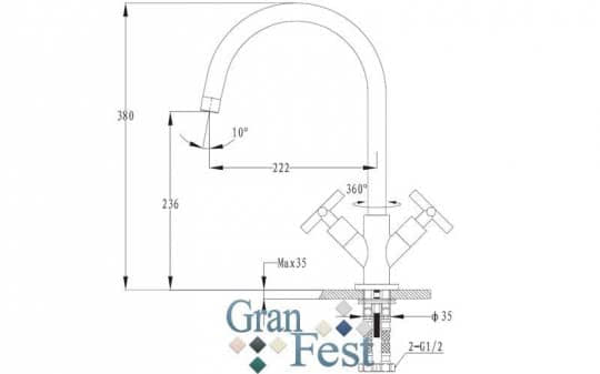 Смеситель для кухни GranFest 5822200 черный