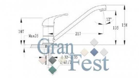 Смеситель для кухни GranFest 1023 красный марс