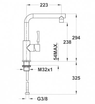 Смеситель для кухни Teka INX 914 нержавеющая сталь