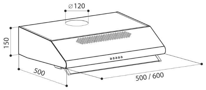 Подвесная вытяжка LEX Simple 600 Inox
