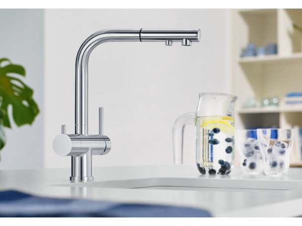 Смеситель для кухни Blanco FONTAS II с подключением фильтра Dark steel 527737