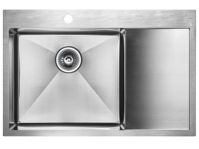Мойка для кухни Paulmark ATLAN L-EDGE PM777851-BSL левая нержавеющая сталь