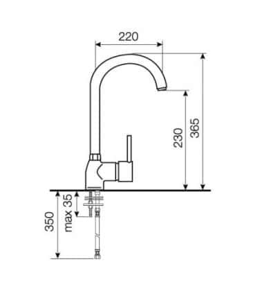 Смеситель для кухни Italmix Minimale MN 0636 хром CR
