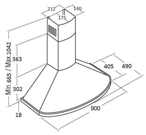Каминная вытяжка Kuppersberg BONA 90 C Bronze