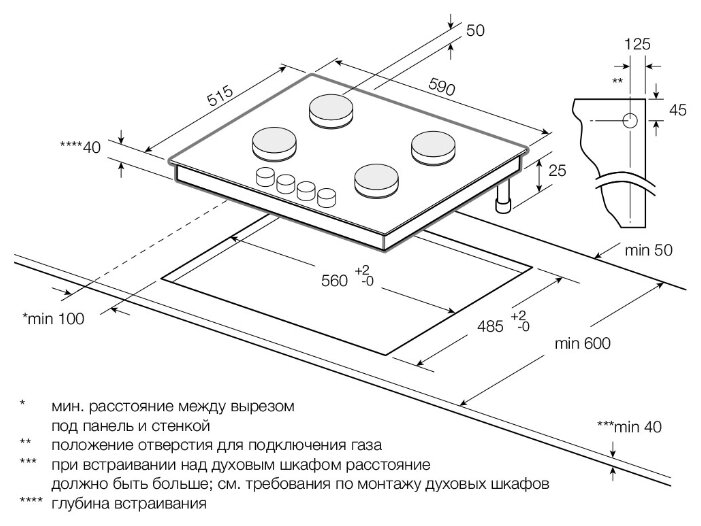 Газовая варочная панель GRAUDE GS 60.1 WM