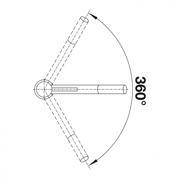 Смеситель для кухни Blanco KANO однорычажный Silgranit хром/черный 526175