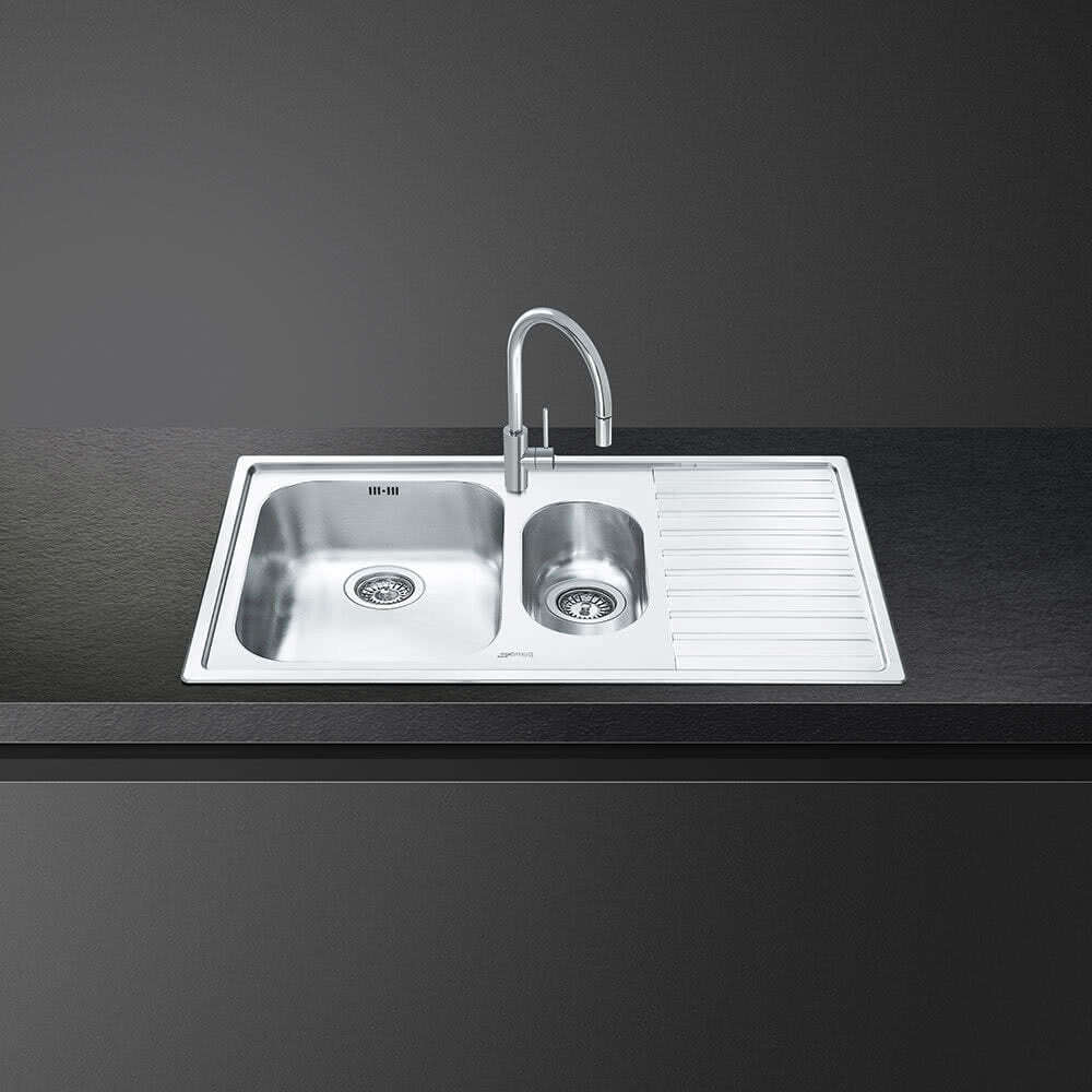 Мойка Smeg LE102D-2 из нержавеющей стали, матовая (крыло справа)