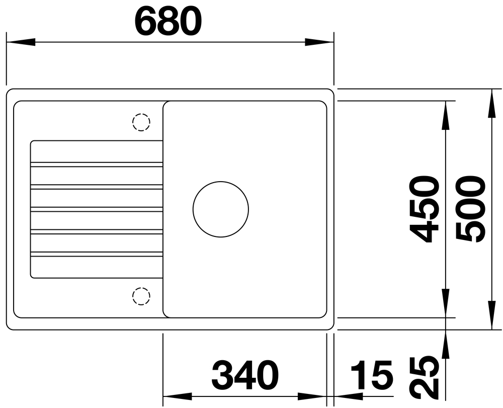 Кухонная мойка Blanco ZIA 45 S Compact Silgranit черный стоп-вентиль 526009