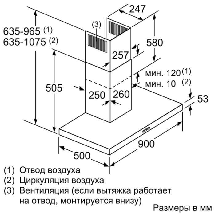 Каминная вытяжка Bosch DWB97FM50