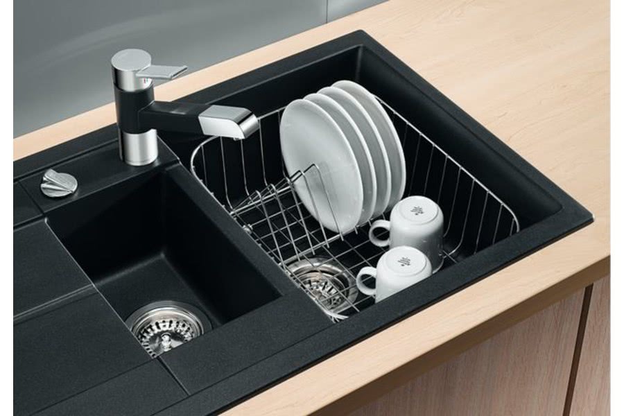 Кухонная мойка Blanco METRA 6 S Compact Silgranit тёмная скала клапан-автомат 518876