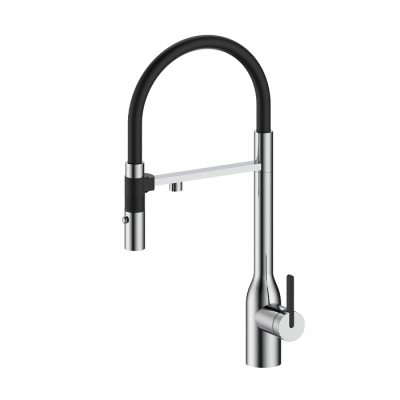 Смеситель для кухни Paulmark MAGNETO ONE Ma213188-BS с подключением фильтра и гибким изливом брашированная сталь