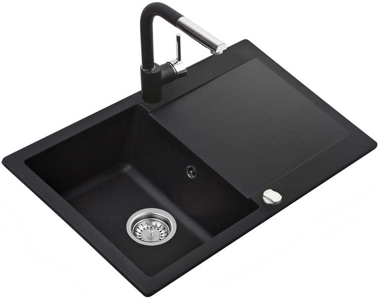 Мойка для кухни Teka Clivo 45 B-TQ black metallic, клапан-автомат
