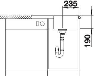 Кухонная мойка Blanco ZIA 45 S Compact Silgranit белый стоп-вентиль 524725