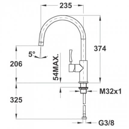 Смеситель для кухни Teka INX 915