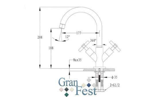 Смеситель для кухни GranFest 5822202 белый