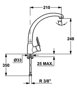 Смеситель для кухни Teka MN matt chrome