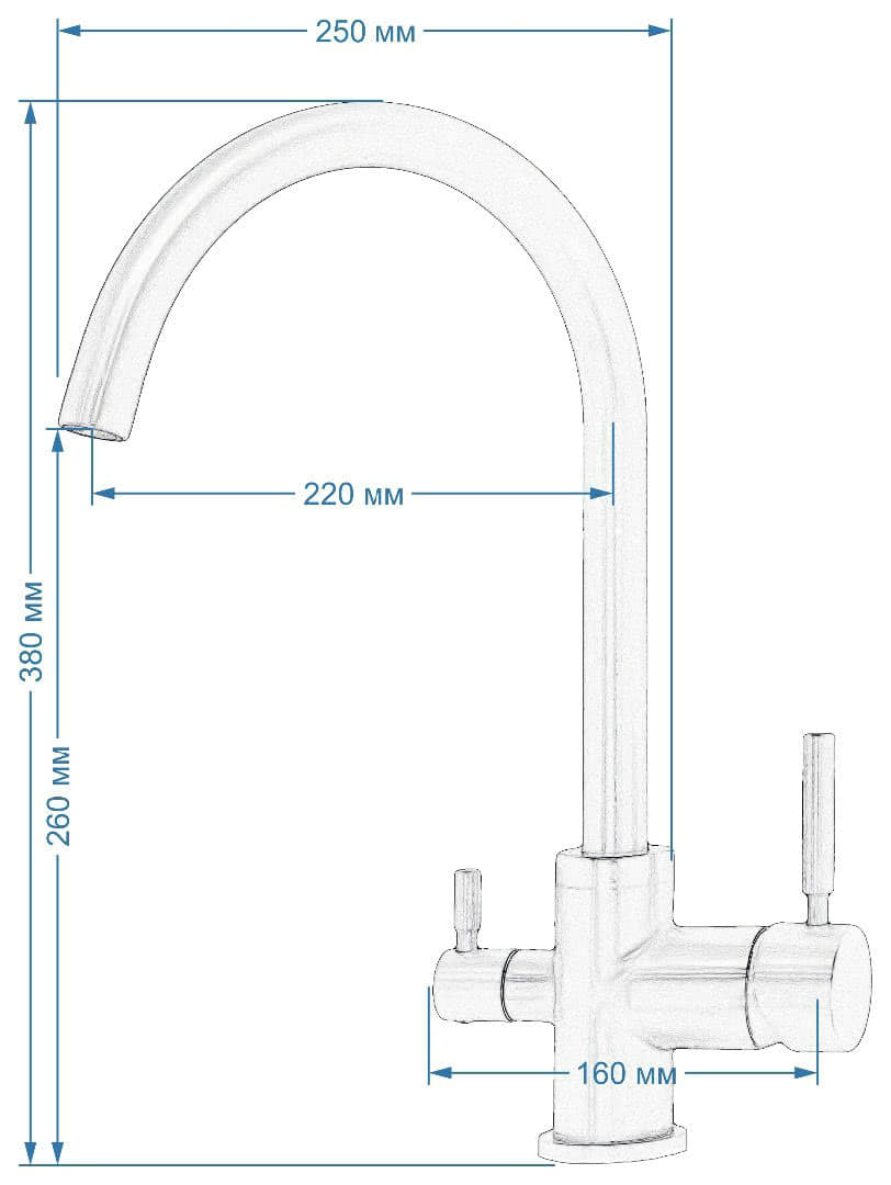 Смеситель для кухни Seaman Barcelone SSL-5385 Water