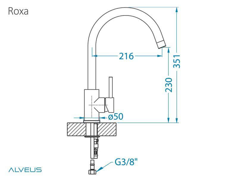 Смеситель для кухни Alveus Roxa Granital G91 Carbon