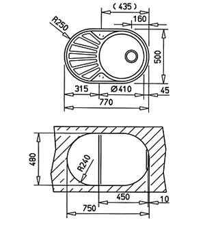 Мойка для кухни Teka DR 77 1B 1D, микротекстура