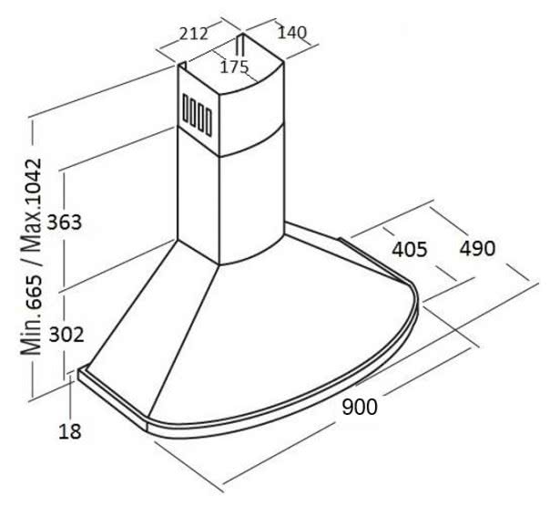 Каминная вытяжка Kuppersberg BONA 90 B Bronze